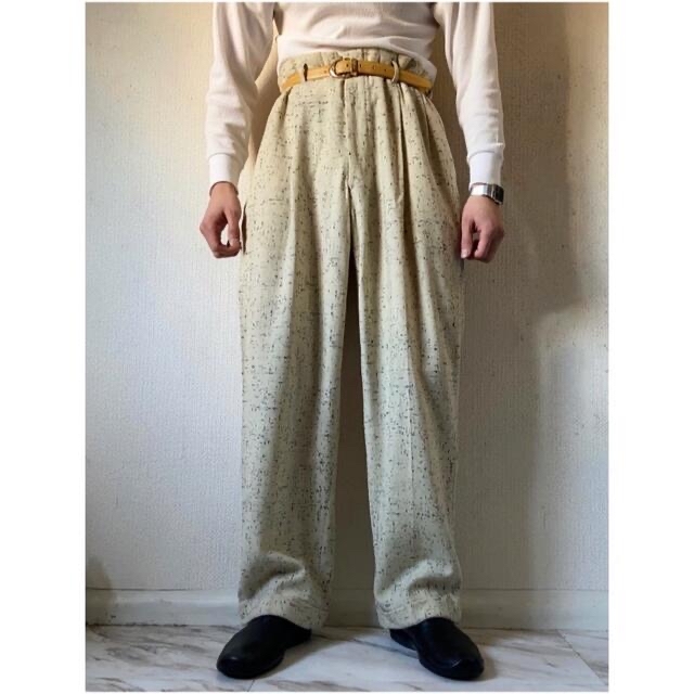 超希少 ネップ入り カスリ vintage 50s ウール ワイドスラックス