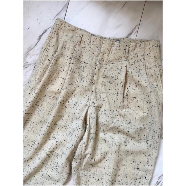 超希少 ネップ入り カスリ vintage 50s ウール ワイドスラックス 【お
