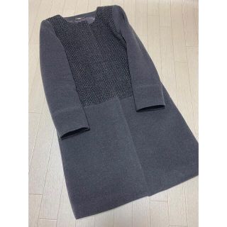 ノーリーズ(NOLLEY'S)の美品 NOLLEYS sophi 切替デザイン ノーカラーコート 38(ロングコート)