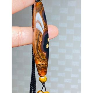 赤龍紋紋三龍眼天珠 開光天珠 老天珠 蒙天珠 家族に幸福、昇進の機会