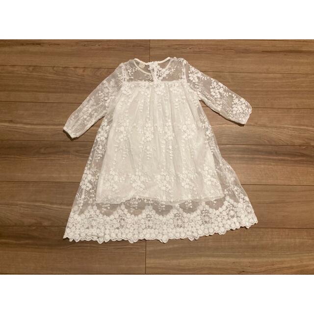 ゆむ様専用　キッズレースワンピース キッズ/ベビー/マタニティのキッズ服女の子用(90cm~)(ワンピース)の商品写真