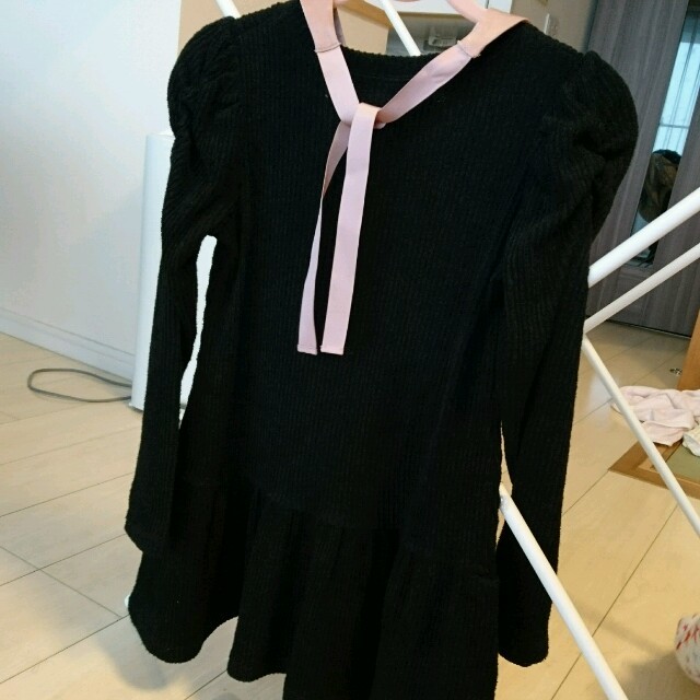 130☆別襟付きニットワンピース キッズ/ベビー/マタニティのキッズ服女の子用(90cm~)(ワンピース)の商品写真