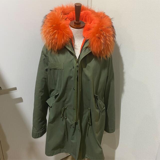 激安正規 アクアガール サイズ36 カーキ もこもこファー付 モッズ