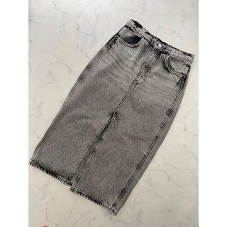 ザラ(ZARA)のzara デニムスカート　ミディスカート　ウォッシュデニム(ひざ丈スカート)