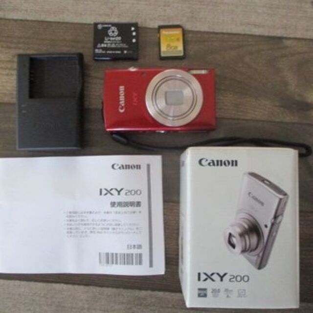 Canon コンパクトデジタルカメラ IXY200 レッド　SDカード付
