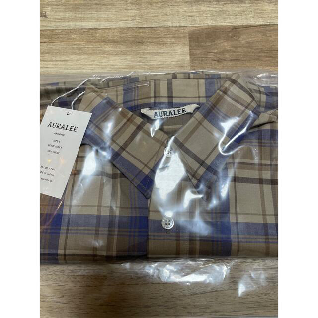 AURALEE SUPER LIGHT WOOL CHECK SHIRTS