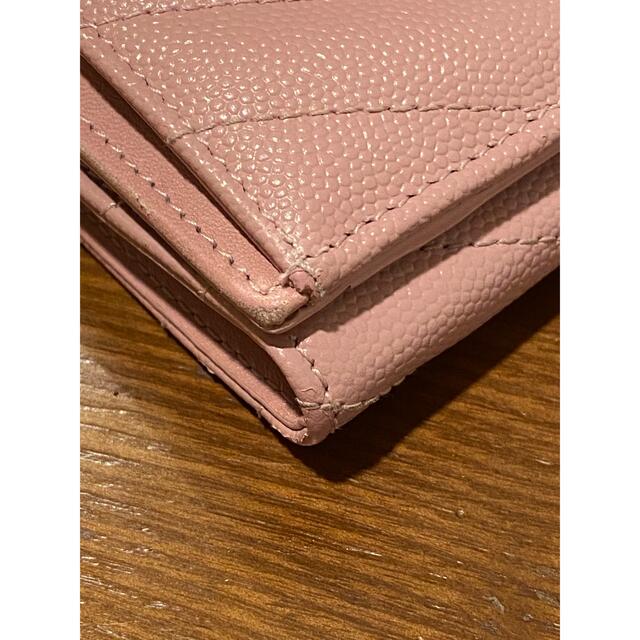 SAINT LAURENT - イヴサンローラン キャビアスキン 三つ折り SAINT LAURENT - イヴサンローラン キャビアスキン 三つ折り