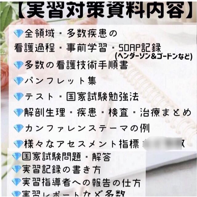 ＊看護学生 看護過程 看護学校 看護実習 アセスメント 手順書 関連図 国家試験