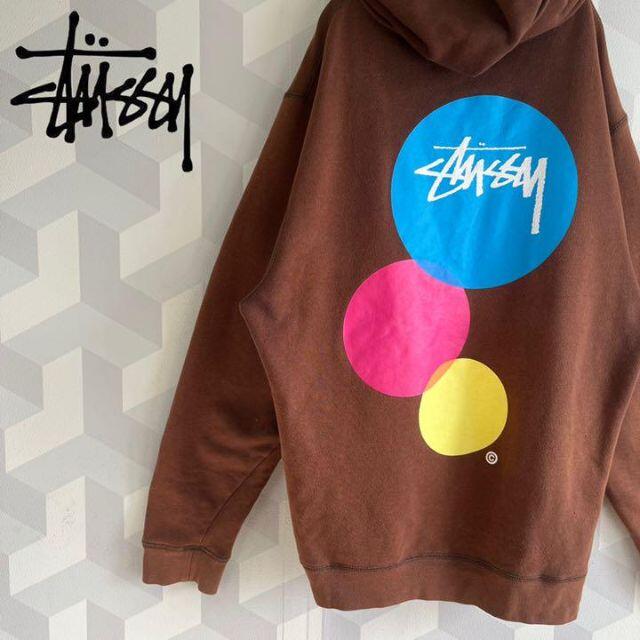 ふるさと納税 ステューシー サイズlバックプリントジップ スウェットパーカー 茶stussy トップス Www Petromindo Com