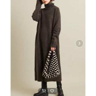 ユナイテッドアローズ(UNITED ARROWS)のユナイテッドアローズ　キャメルミックスタートルニットワンピース ウォッシャブル-(ロングワンピース/マキシワンピース)