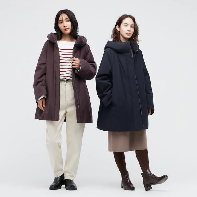 UNIQLO - UNIQLO ユニクロ ハイブリッドダウンショートコート ネイビー ...