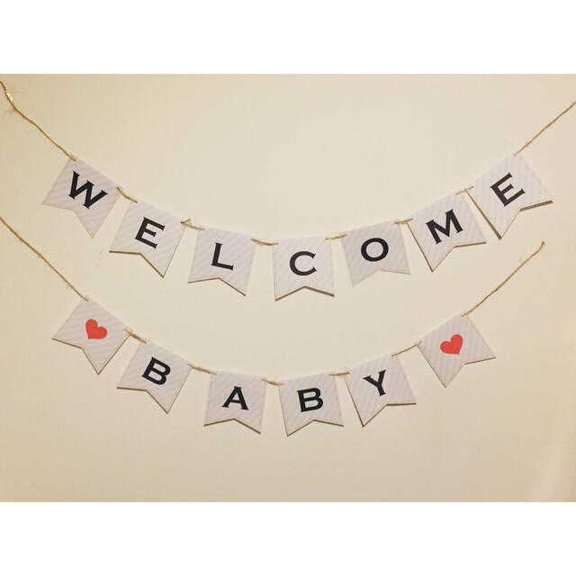 ベビーシャワー♡マタニティフォトに♡welcome babyガーランド　写真飾り キッズ/ベビー/マタニティのマタニティ(その他)の商品写真