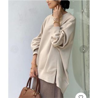 美品⭐️Spick&Span／サイドジップダンボールプルオーバー／ベージュ