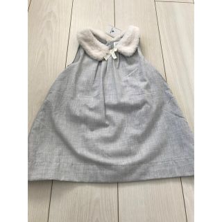 ベビーギャップ(babyGAP)の【新品】baby GAP ファー付きワンピース 90cm(ワンピース)