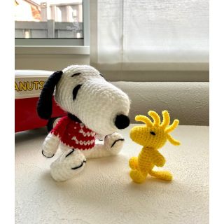 スヌーピー(SNOOPY)のスヌーピー＆ウッドストック★ハンドメイドあみぐるみ／ぬいぐるみ(ぬいぐるみ)