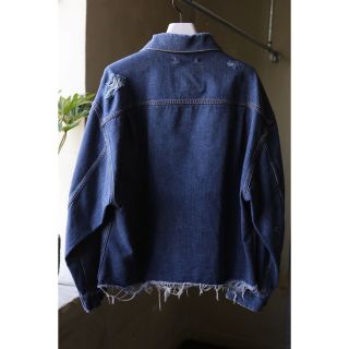 doublet 21SS ダメージシルクデニムジャケット　インディゴM(Gジャン/デニムジャケット)