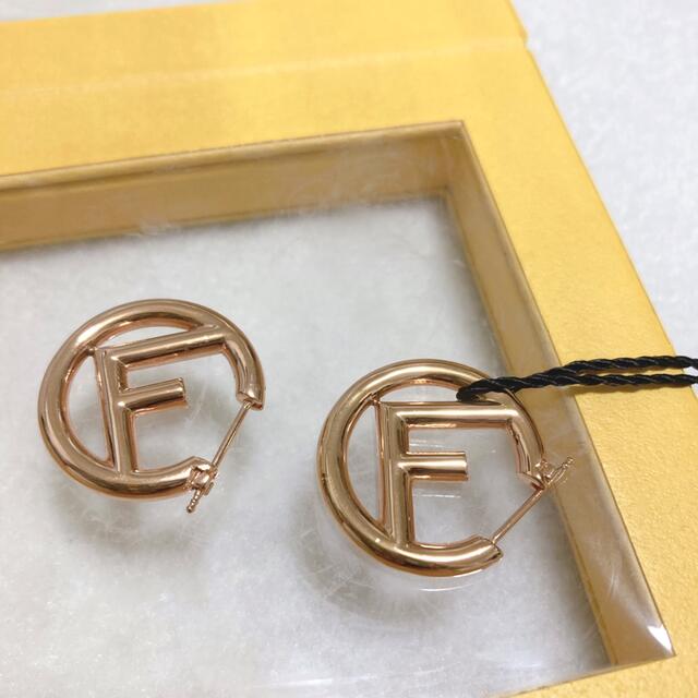 FENDI フェンディ フープピアス ロゴ エフイズ ピンクゴールド 未使用