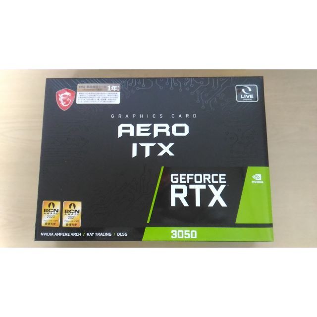 新品未開封 MSI GeForce RTX 3050 AERO ITX 8GGDDR6メモリバス幅