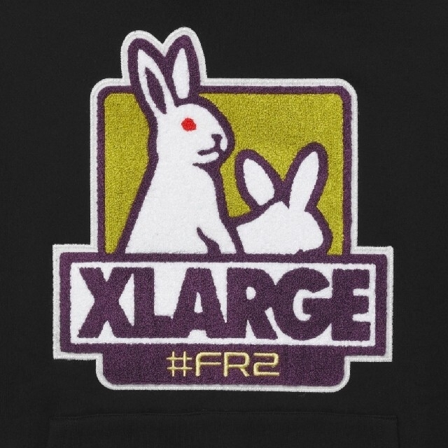 XLARGE(エクストララージ)のXLARGE × FR2　Fxxk Icon Hoodie　ブラック　XL メンズのトップス(パーカー)の商品写真