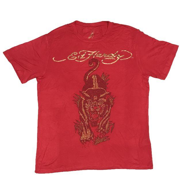 Ed Hardy(エドハーディー)のエドハーディ タイガー チップイラスト 半袖Tシャツ レッド L メンズのトップス(Tシャツ/カットソー(半袖/袖なし))の商品写真