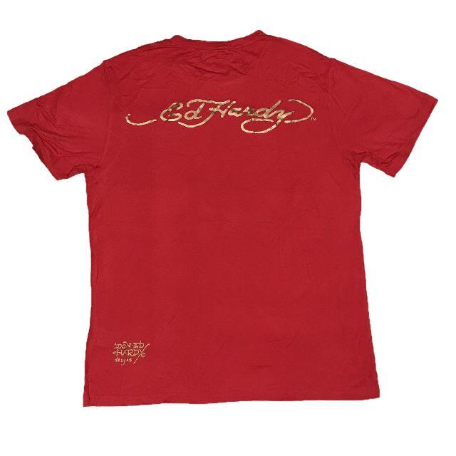 Ed Hardy(エドハーディー)のエドハーディ タイガー チップイラスト 半袖Tシャツ レッド L メンズのトップス(Tシャツ/カットソー(半袖/袖なし))の商品写真