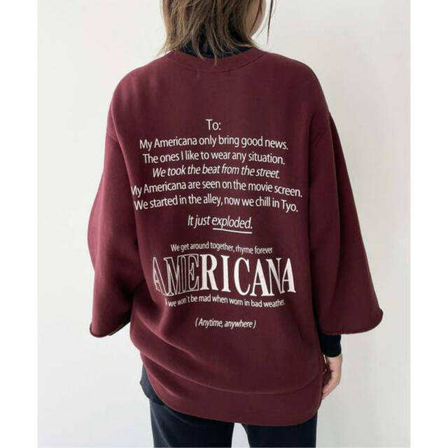 Americana/アメリカー　Halfsleeve Logo Sweat