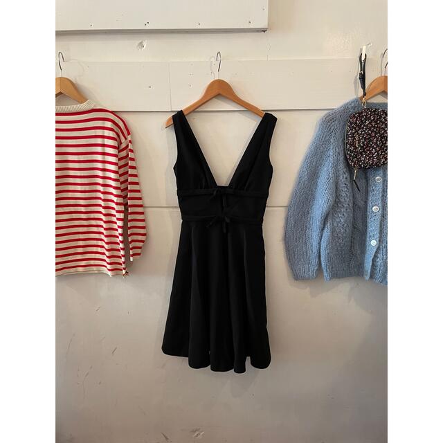 ひざ丈ワンピース最終お値下げ☕️miumiu black ribbon dress.