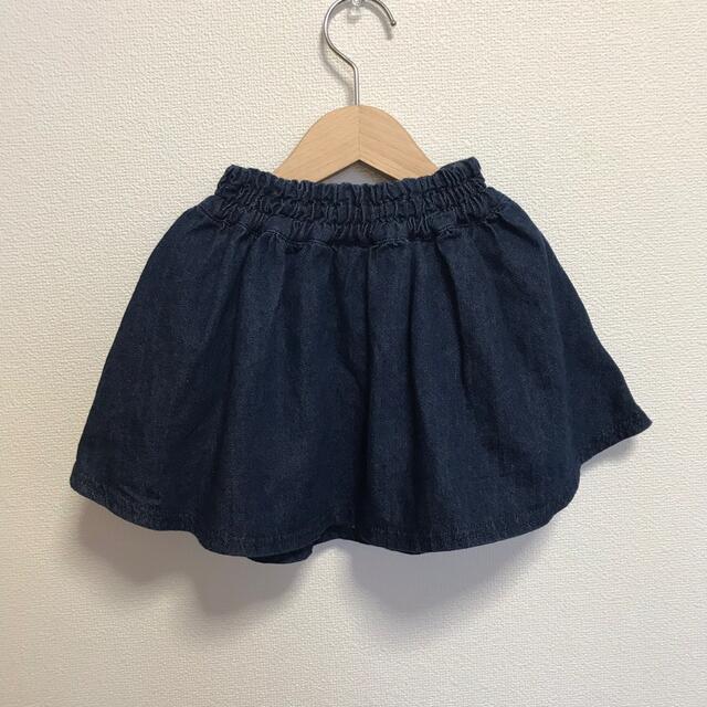 F.O.KIDS(エフオーキッズ)のアプレレクール　100デニム地フレアスカート キッズ/ベビー/マタニティのキッズ服女の子用(90cm~)(スカート)の商品写真