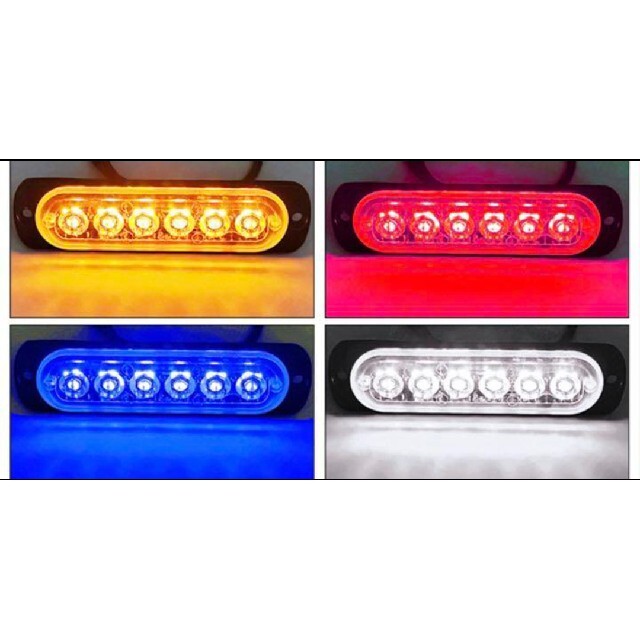 汎用 LED デイタイムランニングライト 12V 24V車兼用 レッド 2個