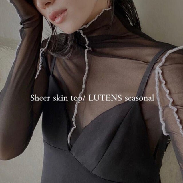 litmus sheer skin top black - カットソー(長袖/七分)