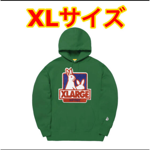 XLARGE x FR2 Fxxk Icon Hoodie グレー Lサイズ