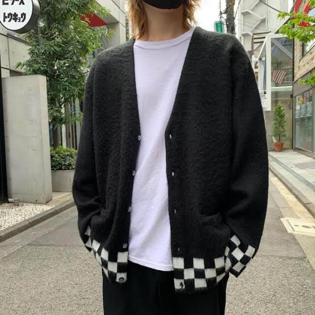 supreme brushed checkerboard cardigan