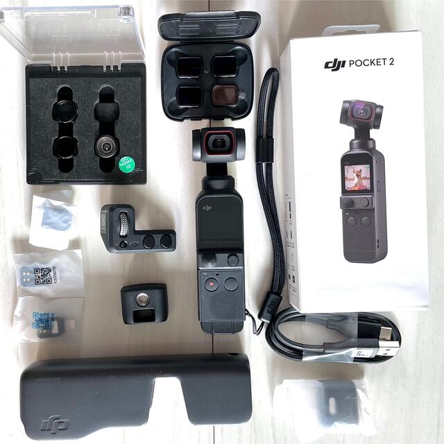 ビデオカメラ 【美品】DJI Pocket 2 + CPL/NDフィルター, 広角レンズ
