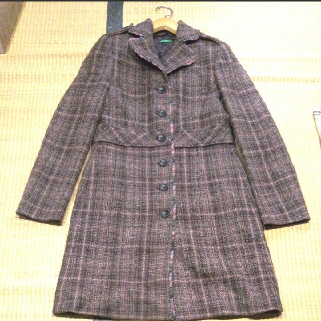 デザインコート、毛混、 ツイードコート レディースのジャケット/アウター(ロングコート)の商品写真