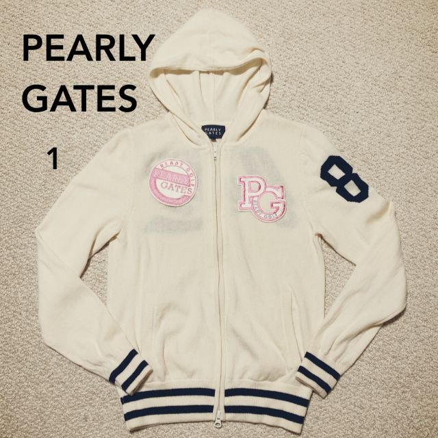 【限定特価】 カシミヤ混 パーリーゲイツ - GATES PEARLY ニットパーカ ワッペン GATES 1/PEARLY ウエア