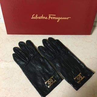 【美品✨】Ferragamo フェラガモ レザー/シルク 高級手袋