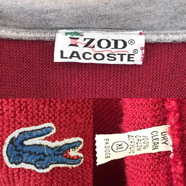 ラコステ☆70s IZOD LACOSTE☆カーディガン☆後付フーディ☆青ワニ