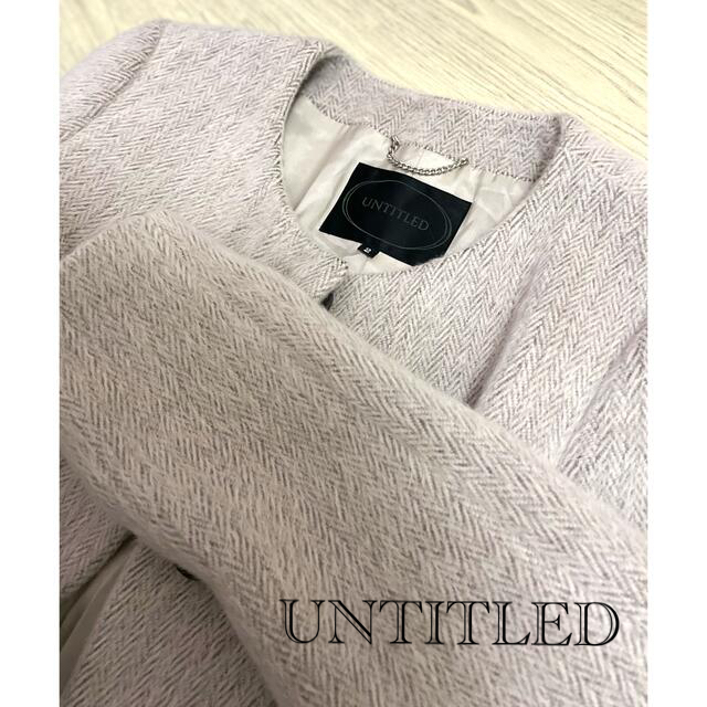 UNTITLED(アンタイトル)のUNTITLED ノーカラーコート ライトグレー サイズ2 レディースのジャケット/アウター(ロングコート)の商品写真