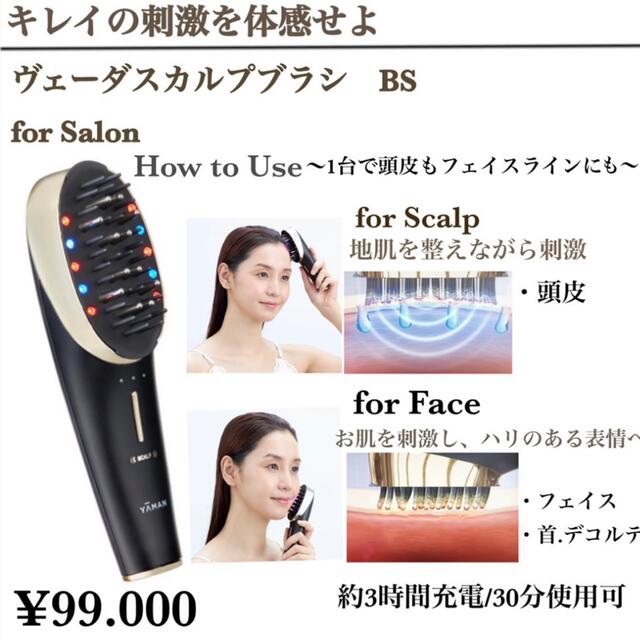 YA-MAN ヤーマン ヴェーダスカルプ 電気 バリブラシ 防水-