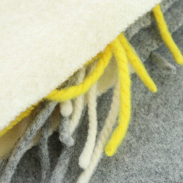 TSUMORI CHISATO(ツモリチサト)のツモリチサト GIBIWEAR マフラー フリンジ 黄色 グレー アイボリー レディースのファッション小物(マフラー/ショール)の商品写真