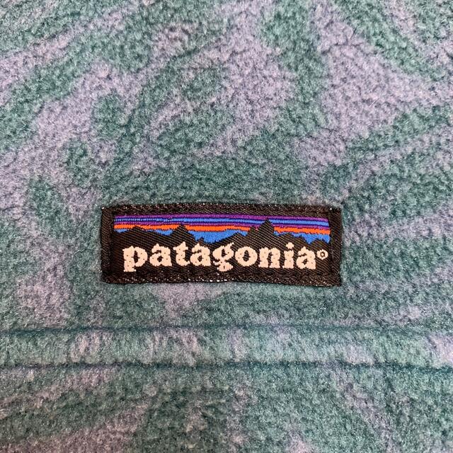 美品 90s USA製 Patagonia ロゴ 総柄 フリース プルオーバー