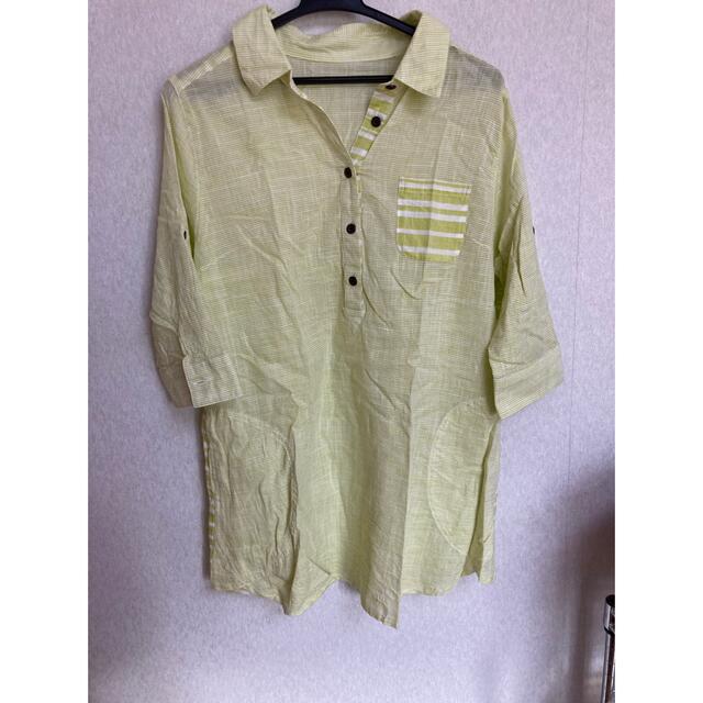 新品未使用　Tシャツ　4L グリーン　　夏　大きいサイズ＋カーディガン　 レディースのトップス(Tシャツ(半袖/袖なし))の商品写真
