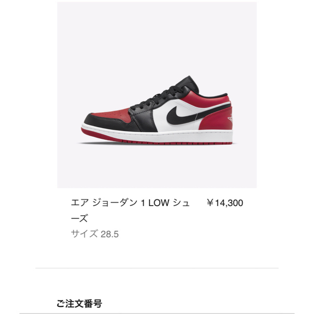 NIKE AIR JORDAN 1  Low "Bred Toe"  28.5㎝