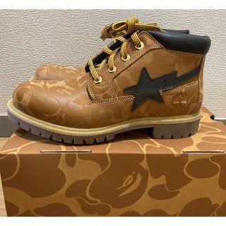 A BATHING APE ブーツ UK7(26cm位) 黒xゴールド