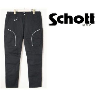 ショット(schott)の新品【schott ショット】Wファスナー カーゴパンツ 黒 L (W88)(ワークパンツ/カーゴパンツ)