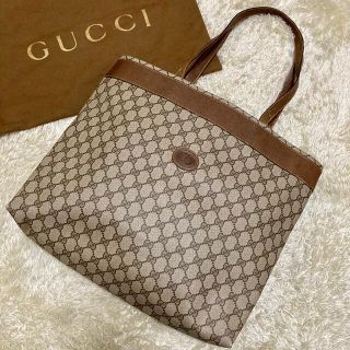 グッチ(Gucci)の希少✨オールドグッチ トートバッグ GG柄 インターロッキング PVC ベージュ(トートバッグ)