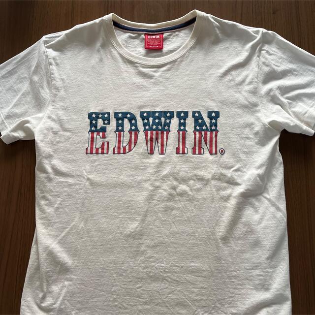 EDWIN(エドウィン)の【EDWIN】エドウィン/ロゴプリントTシャツ/ホワイト/Mサイズ メンズのトップス(Tシャツ/カットソー(半袖/袖なし))の商品写真