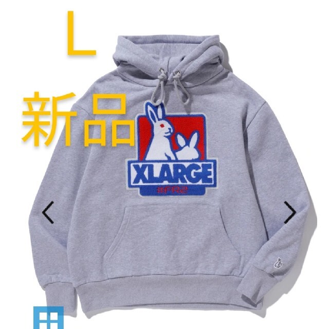 XLARGEFR2 × XLARGE Fxxk Icon フーディー　Ｌサイズ　グレー　新品