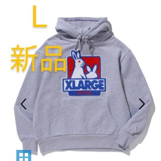 エクストララージ(XLARGE)のFR2 × XLARGE Fxxk Icon フーディー　Ｌサイズ　グレー　新品(パーカー)