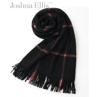 定価62700円 Joshua Ellis ウィンドーペン  カシミヤストール(マフラー/ショール)